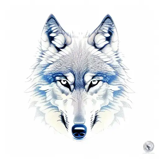 wolf and planet earth tattoo design idea
