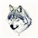 wolf and planet earth tattoo design idea