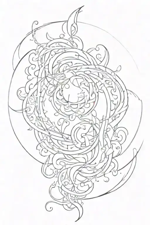 positive energy flowing tattoo design idea