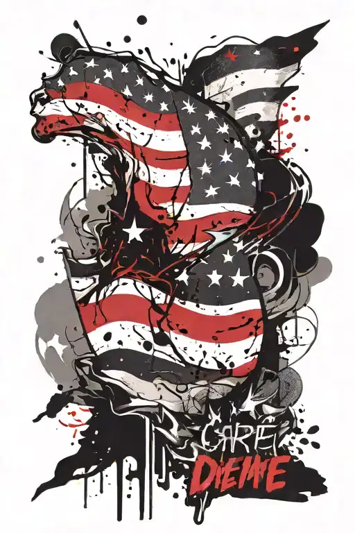 Carpe Diem / American Flag  tattoo design idea