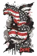 Carpe Diem / American Flag  tattoo design idea