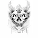 two masks with fake emotions tattoo design idea
