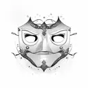 two masks with fake emotions tattoo design idea