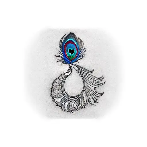 tattoo design with a peacock feather in all original colours and lord murugan vel symbol tattoo design idea