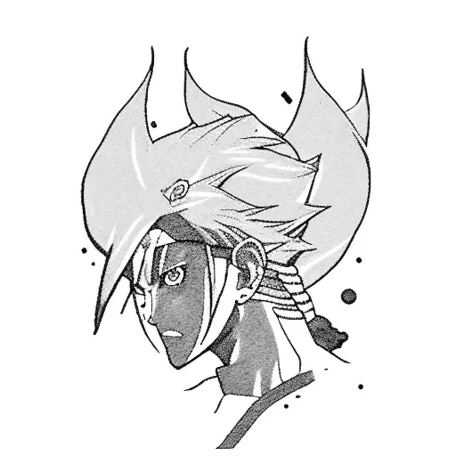 Naruto character in a moment of intense emotion tattoo design idea