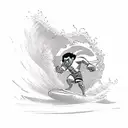 maui from moana surfing with olaf tattoo design idea