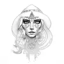 American traditional gypsy tattoo design idea