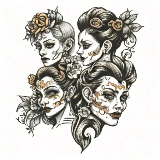 3 sisters  tattoo design idea