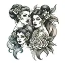 3 sisters  tattoo design idea