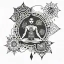 chakras vertical  tattoo design idea