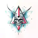 Viking Skull with axes and crows tattoo design idea