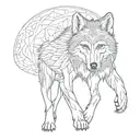 wolf in mandala tattoo design idea