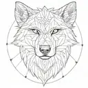 wolf in mandala tattoo design idea