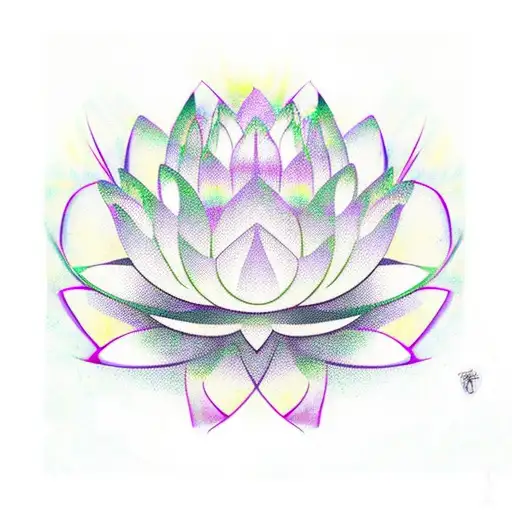 lotus flower with The name Patrick underneath  tattoo design idea