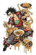 Dio jojo bizarre adventure eat ramen noodles tattoo design idea