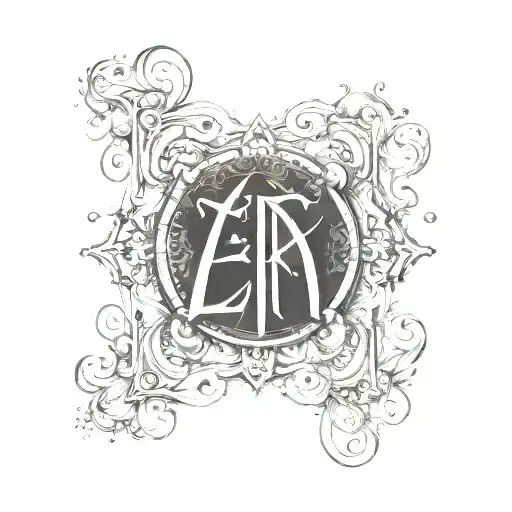 I need a tattoo made, something that represents strength and protection, with the letters Ezra in it tattoo design idea