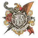 I need a tattoo made, something that represents strength and protection, with the letters Ezra in it tattoo design idea