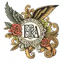 I need a tattoo made, something that represents strength and protection, with the letters Ezra in it tattoo design idea