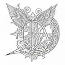 I need a tattoo made, something that represents strength and protection, with the letters Ezra in it tattoo design idea