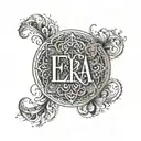 I need a tattoo made, something that represents strength and protection, with the letters Ezra in it tattoo design idea