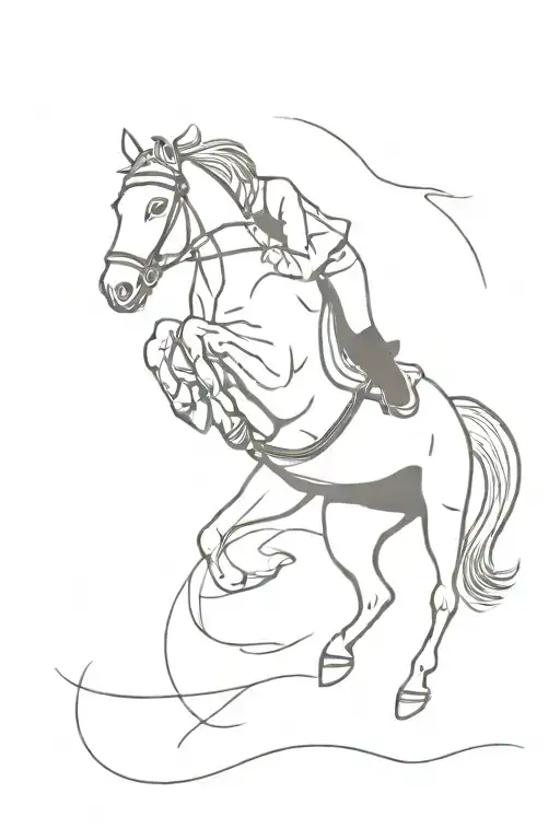horse jumping tattoo design idea