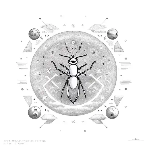 initials M and K plus the sun ant moon tattoo design idea