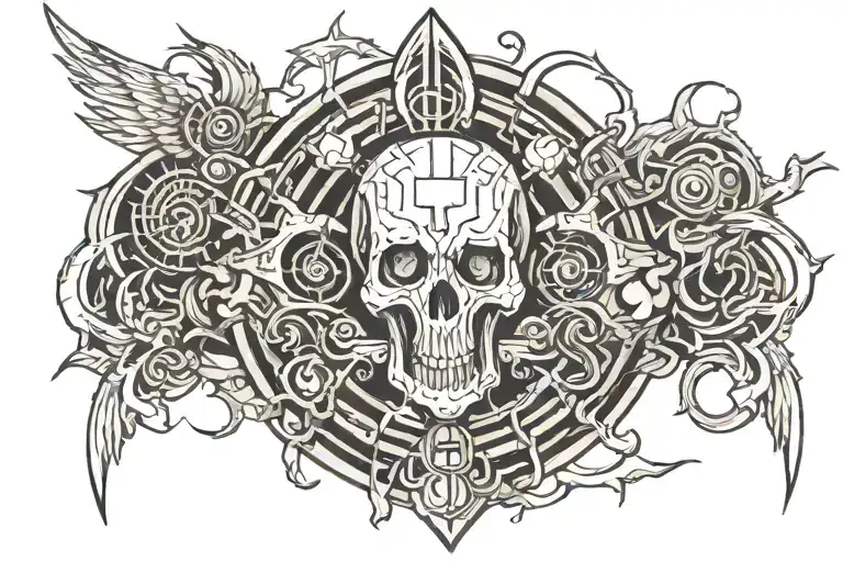 cyber sigilism tattoo tattoo design idea