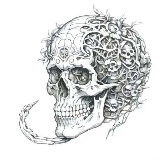 gaia skull tattoo design idea