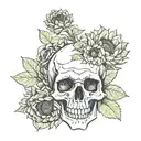 sunflower skull tattoo design idea