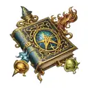 wizard spellbook tattoo design idea