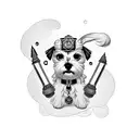 Combining the letter J with a Maltese dog print tattoo design idea