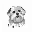 Combining the letter J with a Maltese dog print tattoo design idea