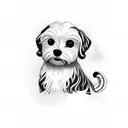 Combining the letter J with a Maltese dog print tattoo design idea