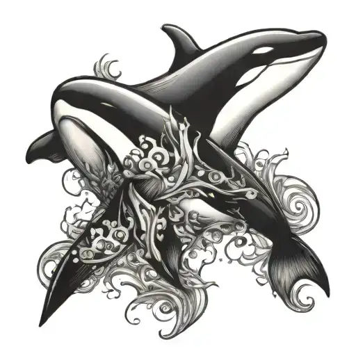 orca forearm/hand tattoo design idea