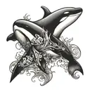 orca forearm/hand tattoo design idea