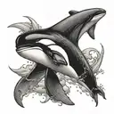 orca forearm/hand tattoo design idea
