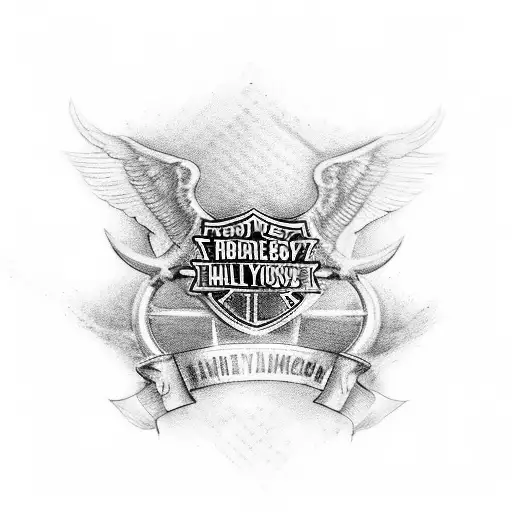 Harley Davidson bar and shield tattoo design idea