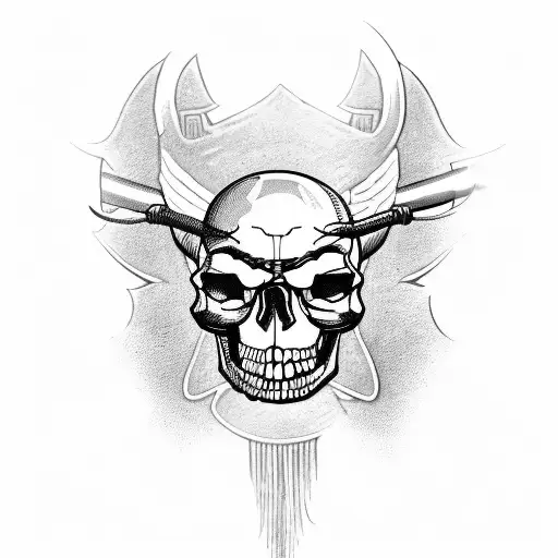 A Harley-Davidson motorcycle with a skull as the engine tattoo design idea