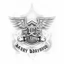Harley Davidson bar and shield tattoo design idea