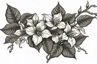 bougainvillea vine intertwined tattoo design idea