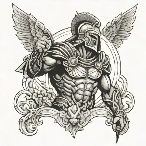 ares greek god tattoo design idea
