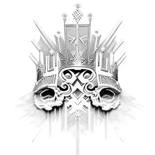 crown strength water soul tattoo design idea