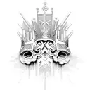 crown strength water soul tattoo design idea
