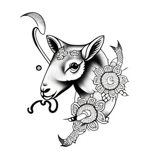 lamb and moths  tattoo design idea