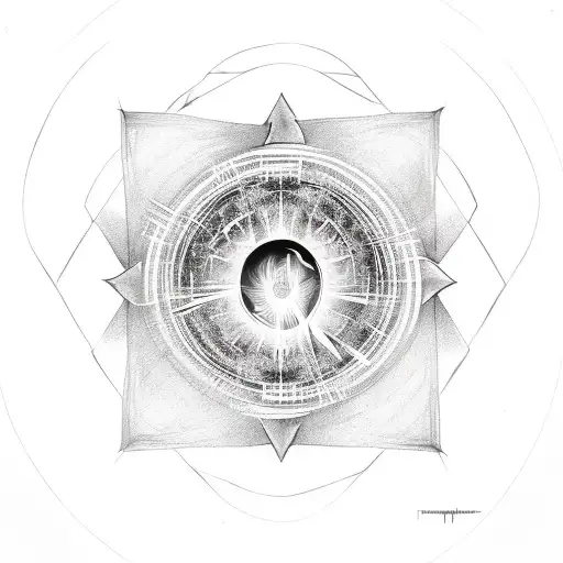 portal with ring of fire tattoo design idea