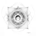 portal with ring of fire tattoo design idea