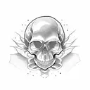 Skull forarms ring tattoo design idea