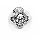 Skull forarms ring tattoo design idea