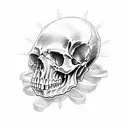 Skull forarms ring tattoo design idea