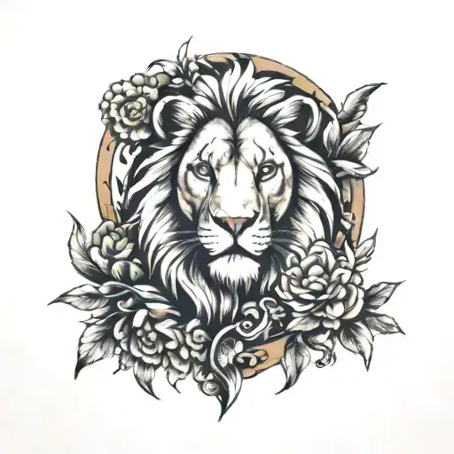 Daniel and the lions den tattoo design idea